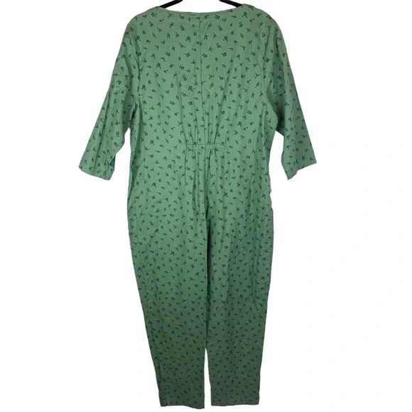 The Nines by Hatch Button Romper Jumpsuit Green Floral Maternity Size XXL - Picture 15 of 15